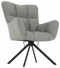 Fotoliu de design rotativ, gri/negru, KOMODO