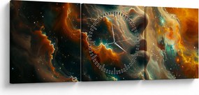 Tablou - Chip în Spațiu (cu ceas) (90x30 cm)