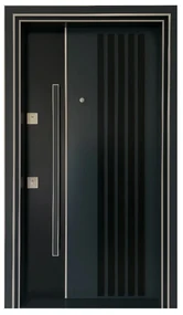 Usa metalica de exterior cu izolatie si vizor Novo Doors NDS1000S, Din compozit, 2 yale, Kit complet, Pentru case, (Geam: Sticla securizata, Sens