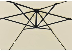 Umbrelã "Brazilia" 3 m cu iluminare LED crem, cu deschidere si suport gri