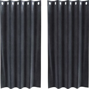 vidaXL Perdele opace 2 pcs Gri închis 140 x 175 cm Catifea