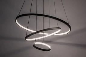 Lustra LED cu telecomanda cu 3 inele metal negru Beliza