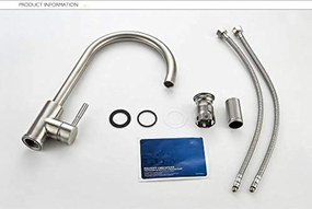 Baterie Bucătărie din Inox Satinat, Model CF001 – Eleganță și Funcționalitate pentru Orice Bucătărie Modernă