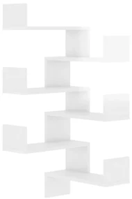807236 vidaXL Rafturi de perete pe colț 2 buc alb extralucios 40x40x50 cm PAL