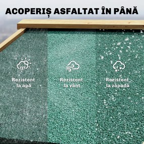 Outsunny Dulap de Grădină din Lemn de Brad cu Rafturi și Ferestre din Acril, Căsuță Depozitare Unelte Exterioare cu Acoperiș Asfaltat, Uși Blocabile, 128x57.5x197 cm, Maro Deschis | Aosom Romania