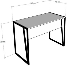 Masă de scris Pekaku (Nuc + negru) . 1094935