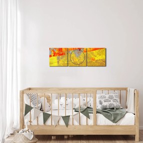 Tablou cu abstracție - pictura (cu ceas) (90x30 cm)