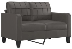 Canapea cu 2 locuri, gri , 120 cm, piele ecologica