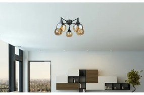 Lustră aplicată STAR 5xE27/60W/230V negru/bej fumuriu