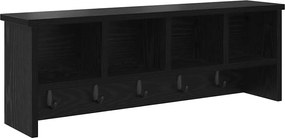 vidaXL Răcător de paltoane montat pe perete cu raft Stejar negru