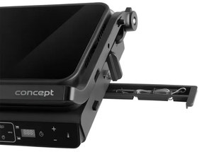 Concept ge3600 - Grătar contact cu sondă temperatură GLASS 2000W/230V negru