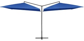 Umbrela de soare dubla, stalp din otel, azuriu, 250 x 250 cm azure blue