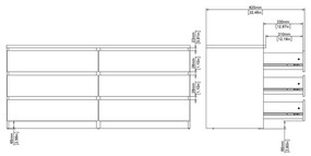 Comodă în culoare naturală cu aspect de lemn de stejar 154x70x50 cm Naia – Tvilum