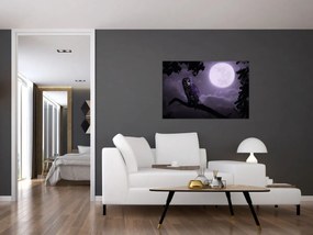 Tablou - Bufniță de noapte, violet (90x60 cm)