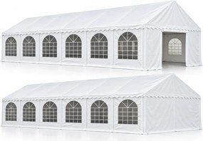 Cort evenimente Economy, 6 × 12 m, 72 m², PVC 440 g/m², structură metalică ranforsată, 12 ferestre, înălțime 3 m, Alb,