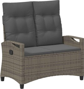 vidaXL Bancă de grădină cu pernă Gri și gri închis 105 x 60 x 112 cm