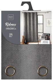 Draperie gri antracit din janilie 140x260 cm Leo – douceur d'intérieur