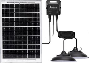Aigostar - Lustră solară cu senzor 2xLED/35W/12V 6000 mAh 6500K Ø 15 cm