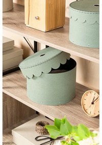 Cutii de depozitare verde-mentă 2 buc. din carton cu capac ø 26x17,5 cm Wilma – Bigso Box of Sweden