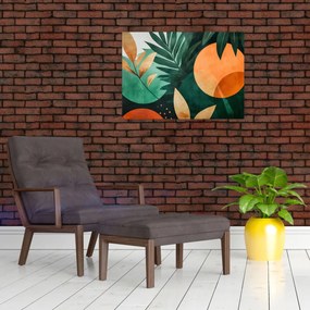 Tablou pe sticlă - Motive naturale geometrice (70x50 cm)