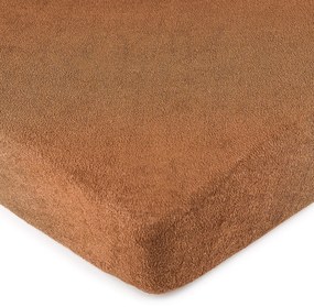 Cearșaf de pat 4Home, din bumbac frotir, maro, 90 x 200 cm, 90 x 200 cm