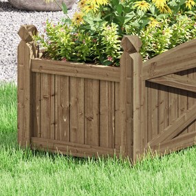 Outsunny Jardiniță din lemn, pat de flori în aer liber din lemn cu găuri de drenaj, 90 x 39 x 37 cm, maro închis | Aosom Romania