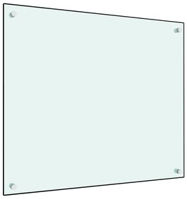 vidaXL Panou antistropi de bucătărie, alb, 70x60 cm, sticlă securizată