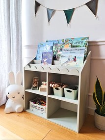 Biblioteca pentru copii Book Nook verde salvie H76 cm