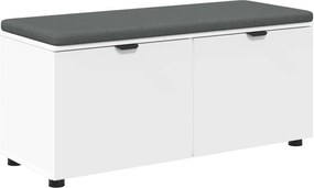 vidaXL Bancă pentru hol cu pernă cu raft cu ușă Alb 100 x 38 x 46 cm