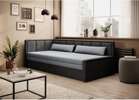 Canapea gri închis extensibilă/cu spațiu de depozitare cu tapițerie din chenille 214 cm Fulgeo – ELTAP