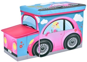 ShopJK TABURETE PLIABIL - CUTIE DE JUCĂRII  PINK CAR