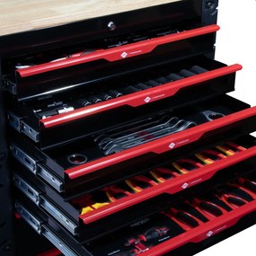 Cărucior de atelier profesional cu unelte 217pcs - 7 sertare 79169