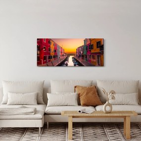Tablou - Apus de soare, insula Burano, Veneția, Italia (120x50 cm)