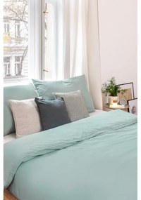 Lenjerie de pat verde din microsatin pentru pat dublu/extinsă 200x220 cm Basic – Bonami Essentials