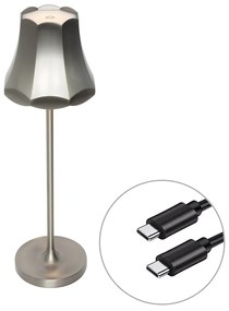 Lampă de masă retro Gunmetal reîncărcabilă IP44 - Granny