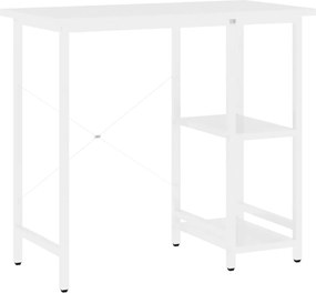 vidaXL Birou de calculator, alb, 80x40x72 cm, MDF și metal