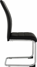 Scaun dining, negru / crom, VATENA