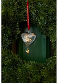 Ornament de Crăciun suflat manual din sticlă 8 cm Ann-Sofi Romme Annual Christmas Heart 2025 – Holmegaard