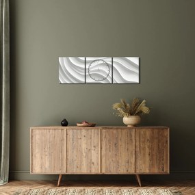 Tablou - Valuri Albe 3D (cu ceas) (90x30 cm)