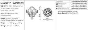 Lustra LED Art Deco de dimensiuni mari, realizata manual LA LOLLO 4XL Gold