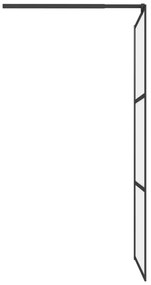 Perete cabina dus walk-in negru 80x195 cm sticla ESG semi-mata Negru, 80 x 195 cm, Mat