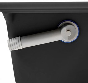 Chiuvetă pătrată Nia din granit, cu o singură cuvă, neagră