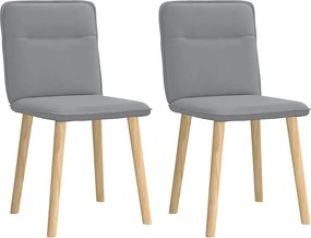 vidaXL Scaune de bucătărie, 2 buc., gri deschis, material textil