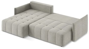 Colțar gri deschis extensibil/cu spațiu de depozitare (cu colț pe partea stângă/cu șezlong) Moku – Makamii