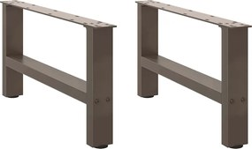 vidaXL Picioare pentru masă de cafea, oțel natural, 2 buc., 70x(30-31) cm