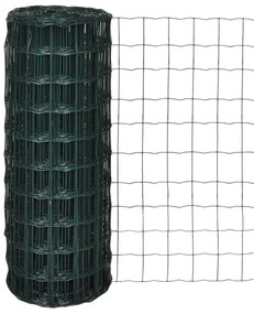 vidaXL Euro gard, 25 x 1,0 m, oțel, verde