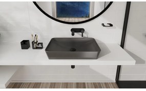 Lavoar pe blat Deante Tess negru-antracit 40x60cm