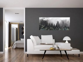 Tablou - Pădure cu elemente ilustrate (120x50 cm)