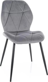 Scaun RICK, gri - Bluvel 14, stofa catifelata/metal, 48x56x86 cm