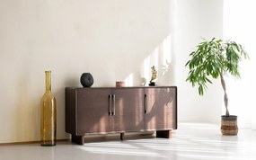 Comodă lemn masiv nuc Cooper, 160 × 42,5 × 78 cm